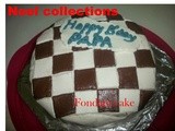 Checkerboard cake with fondant