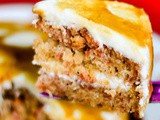 Eggless Carrot Cake With Caramel And Cream Cheese Frosting