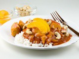 Chicken pilaf with peaches