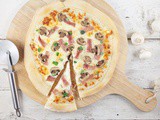 Easy ham and mushroom pizza