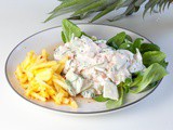 Fresh crayfish salad with pineapple chutney