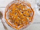 Pumpkin pie with candied orange and caramelised almonds