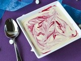 White Chocolate Mousse with Raspberry Swirls