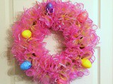 Easter Decorative Mesh Wreath – Dollar Store Craft Challenge