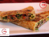 Msemen- crepes with merguez & vegetables
