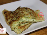 Msemen stuffed with cheese, onion and parsley