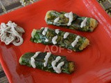 Pan-seared Spinach and Potato Cigars ( with a Sour cream dip )