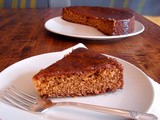 Almond cake with quince glaze