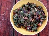 Greens with pine nuts and roasted beets