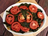 Kale “lasagna” with tomatoes & roasted red peppers