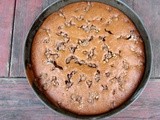Pumpkin butter cake with pecans and chocolate chips