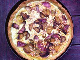 Ricotta and lemony herb tart with roasted beets and pine nuts