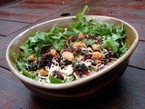 Roasted beet and butterbean salad with spinach, arugula and smoked gouda