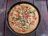 Savory cake with tomatoes, mozzarella and olives