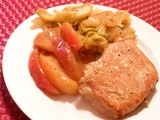Baked Pork Chops w/Apples and Cabbage