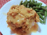 Stuffing-topped Baked Pork Chops with Gravy