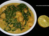 Naral palak chana / spinach & chickpeas in coconut milk / नारळाच्या दुधातला पालक चणा