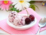 Cherry Ice Cream with Cashews and Marshmallows