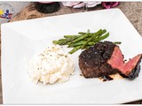 Pepper Crusted Filet Mignon with Balsamic Red Wine Sauce