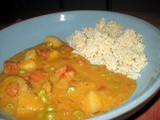 Comfort Food at Its Best: Potatoes & Peas In Coconut-Curry Sauce
