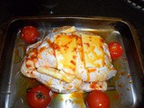 Roast chicken stuffed with Herby Cream Cheese