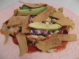 Layered Southwestern Salad with Homemade Tortilla Strips