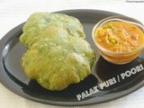Palak Poori (Puri) / Spinach Poori