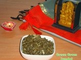Pasi Payaru (Green Moong) / Green Gram Sweet Sundal (Seasoned Legumes)