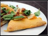 Apple, Brie, and Sausage Pizza on a Pumpkin Crust