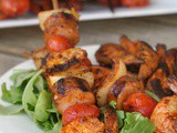 Grilled Shrimp and Sausage Skewers with Smoky Paprika Glaze + Weekly Menu