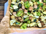 Italian Sausage and Pesto Veggie Sheet Pan Meal