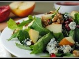 Meatless Monday: Chopped Apple Salad with Toasted Walnuts, Blue Cheese and Pomegranate Vinaigrette
