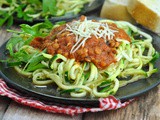 Zucchini Noodles with Lentil Bolognese + Weekly Menu