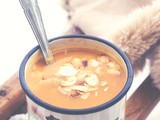 Carrot Ginger Soup with Almond Flakes