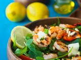 Grilled Shrimp and Red Pepper Salad with Lemon Honey Dressing