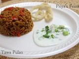 Tawa pulao with spring onion raita