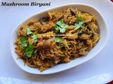 Chettinad Mushroom Biryani Recipe/Mushroom Biryani Recipe/Kaalaan Biryani Recipe/One Pot Biryani/Easy Lunch Box Recipe/Mushroom Biryani with step by step photos