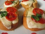 Crostini with Cherry Tomatoes & Mozzarella