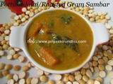 Pottukadalai Sambar/Roasted Gram Sambar/Dalia Sambar