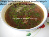 Simple Rasam/Rasam without Rasam powder/Rasam with Freshly Ground Rasam Masala