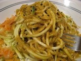 Creamy Veggie Sauce on Zucchini Pasta