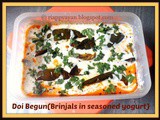 Doi Begun (Brinjal slices dipped in seasoned yogurt) ~ a perfect Summer delight