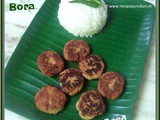 Narkel Postor Bora or Poppy Seed Fritters with coconut