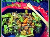 Stir-Fried Broccoli & Chicken with Mix-vegetable on the bed of Noodle/Pasta