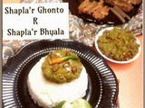 Two Bengali Shapla(Water Lily stem) Delicacy : Shapla'r Ghonto & Shapla'r Bhyala(a fritter)