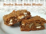 Bourbon Brown Butter Blondies with White Chocolate and Pecans