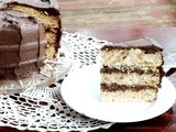 Vanilla Triple Layer Cake with Whipped Dark Chocolate Frosting