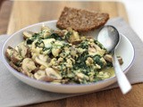 Mushroom Spinach Scrambled egg with Camembert