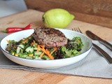 Open face Burger with Spicy Salad