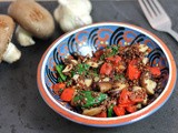 Recipe: Garlic Mushroom and Spinach Red Quinoa